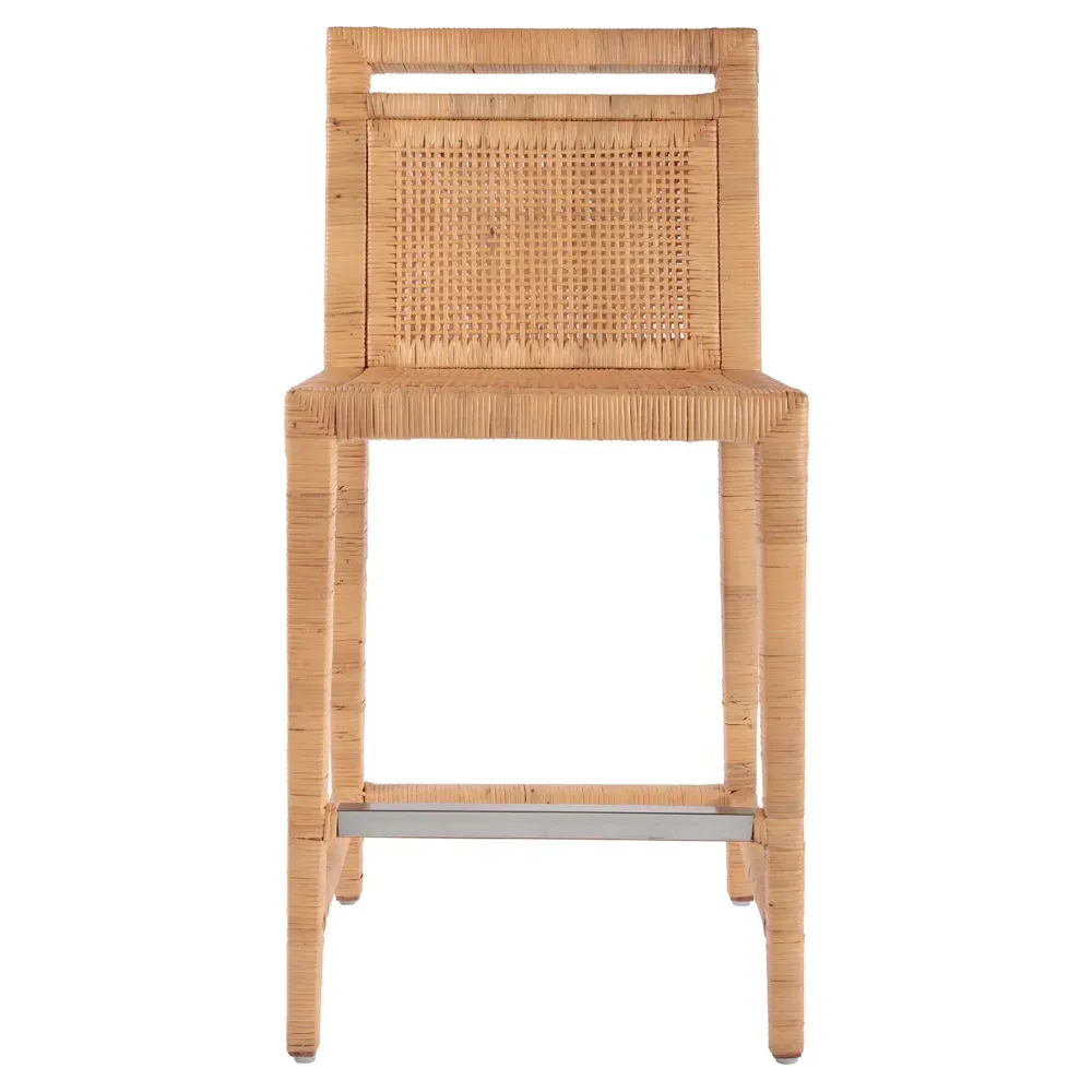 Emille Counter Stool - Brown, Rattan