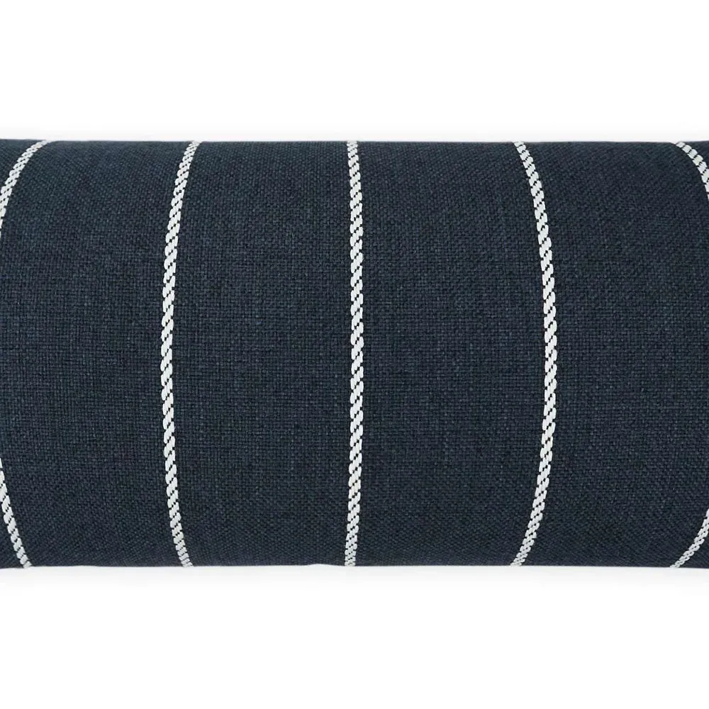 Emily Indigo Striped Indoor Outdoor Lumbar Pillow
