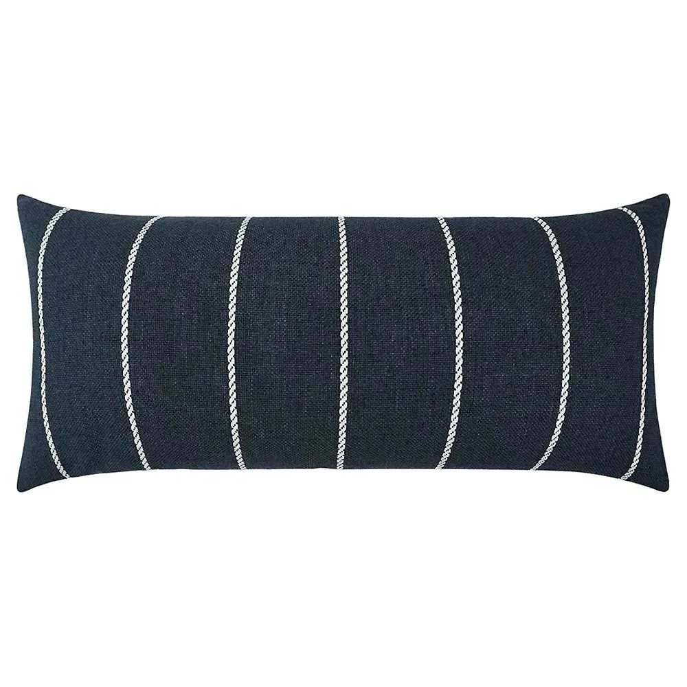 Emily Indigo Striped Indoor Outdoor Lumbar Pillow