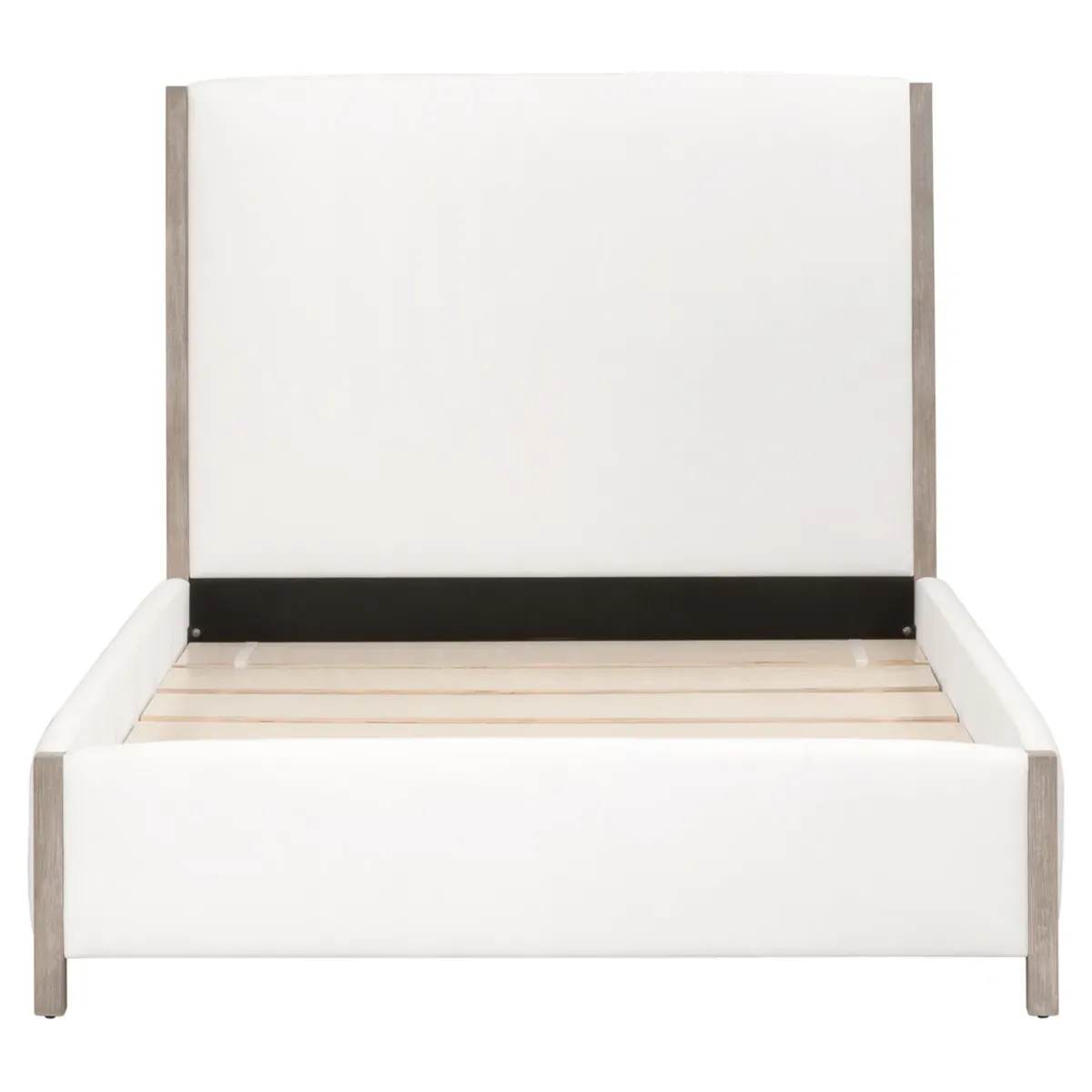 Emily Queen Size Bed Frame - Pearl White, Wood