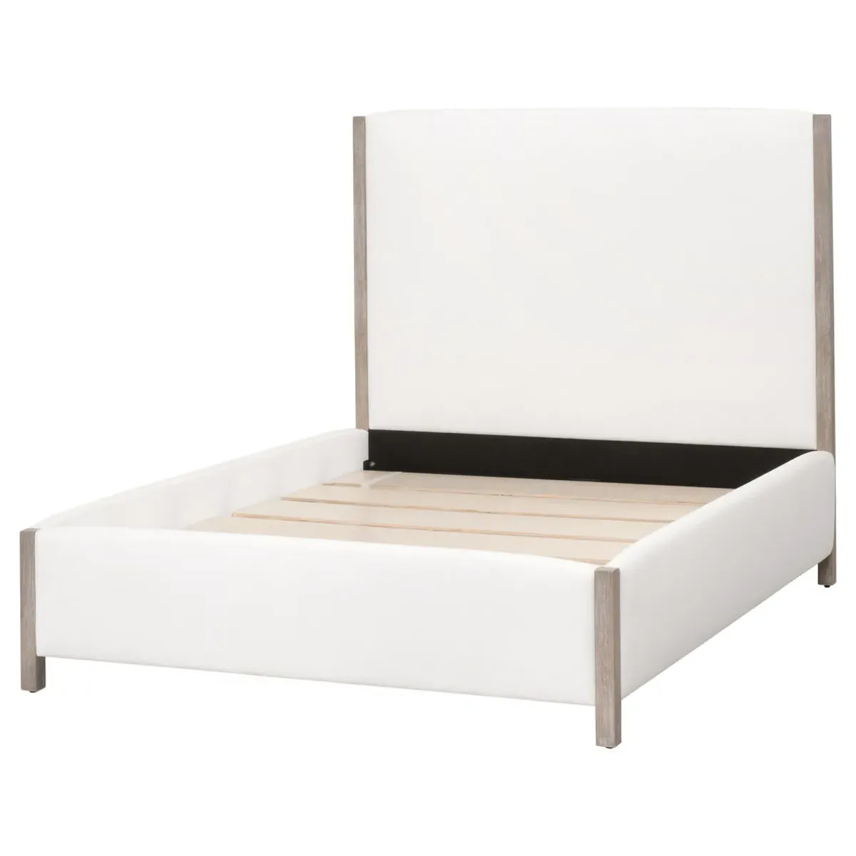 Emily Queen Size Bed Frame - Pearl White, Wood