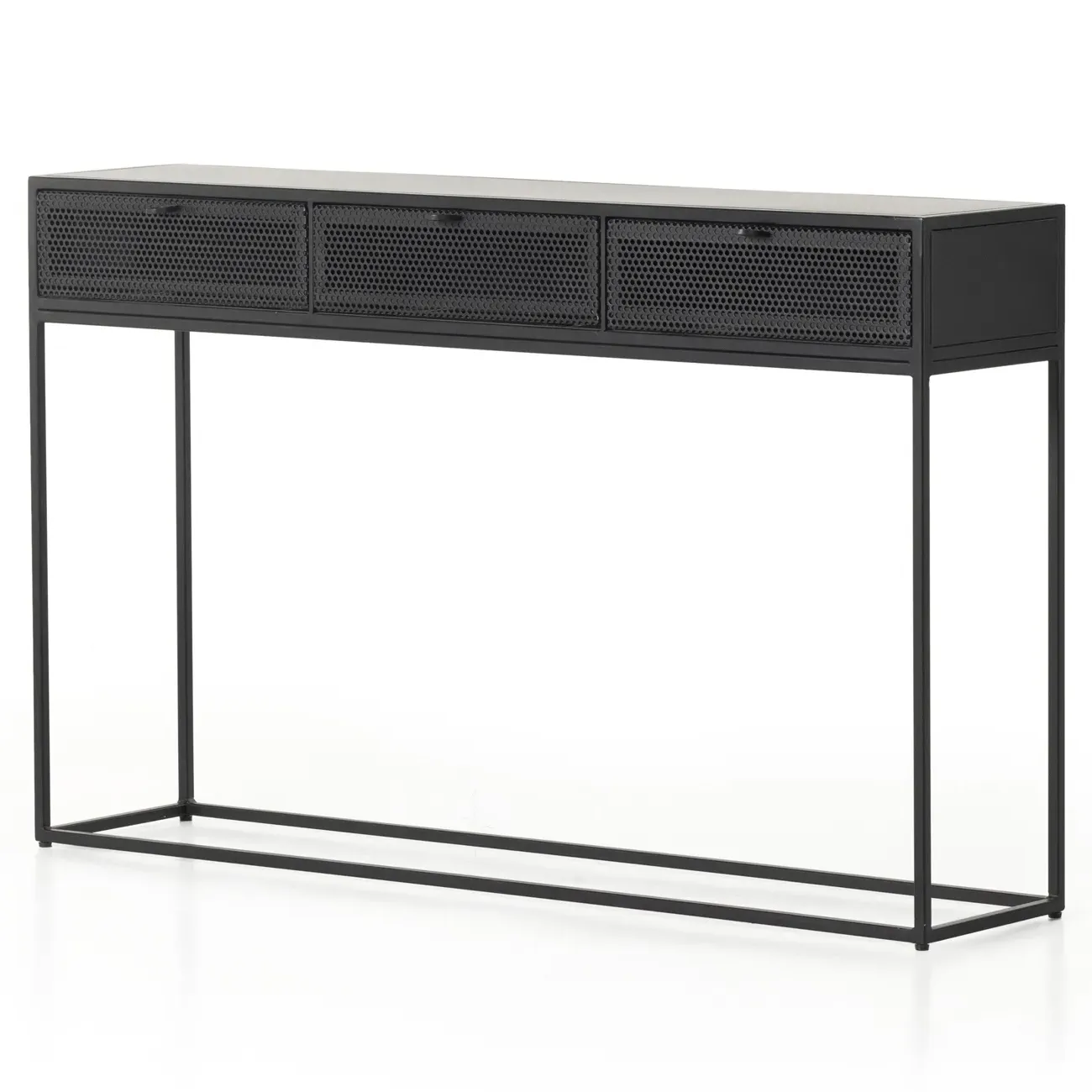 Emma 3 Drawer Console Table - Black, Iron