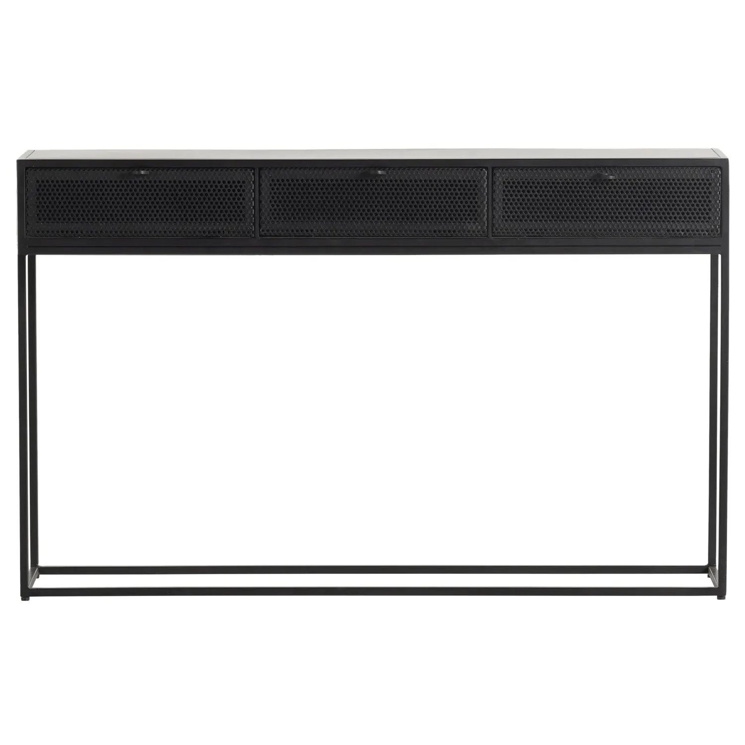 Emma 3 Drawer Console Table - Black, Iron image