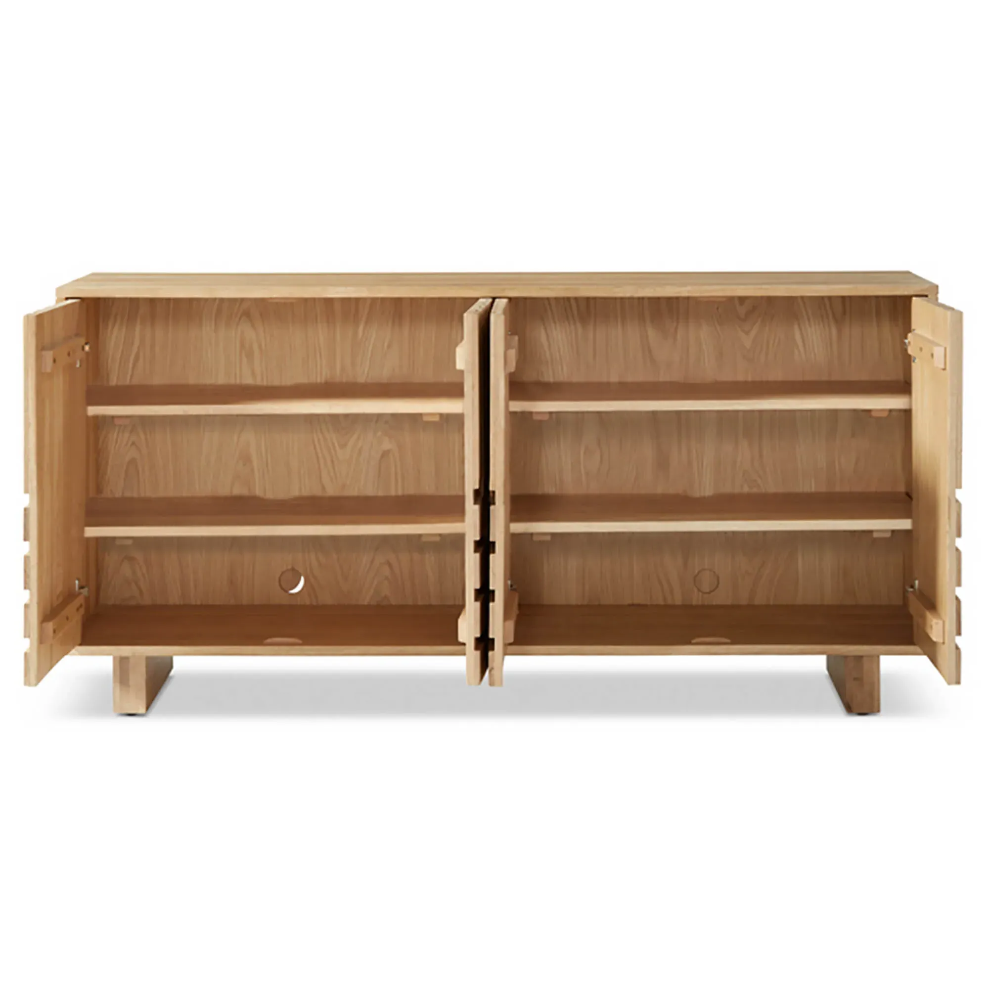 Emma 4 Door Sideboard - Brown, Oak Wood