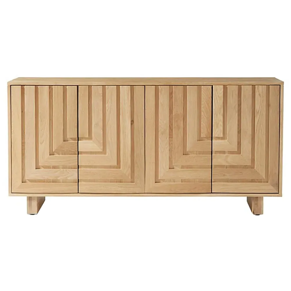 Emma 4 Door Sideboard - Brown, Oak Wood