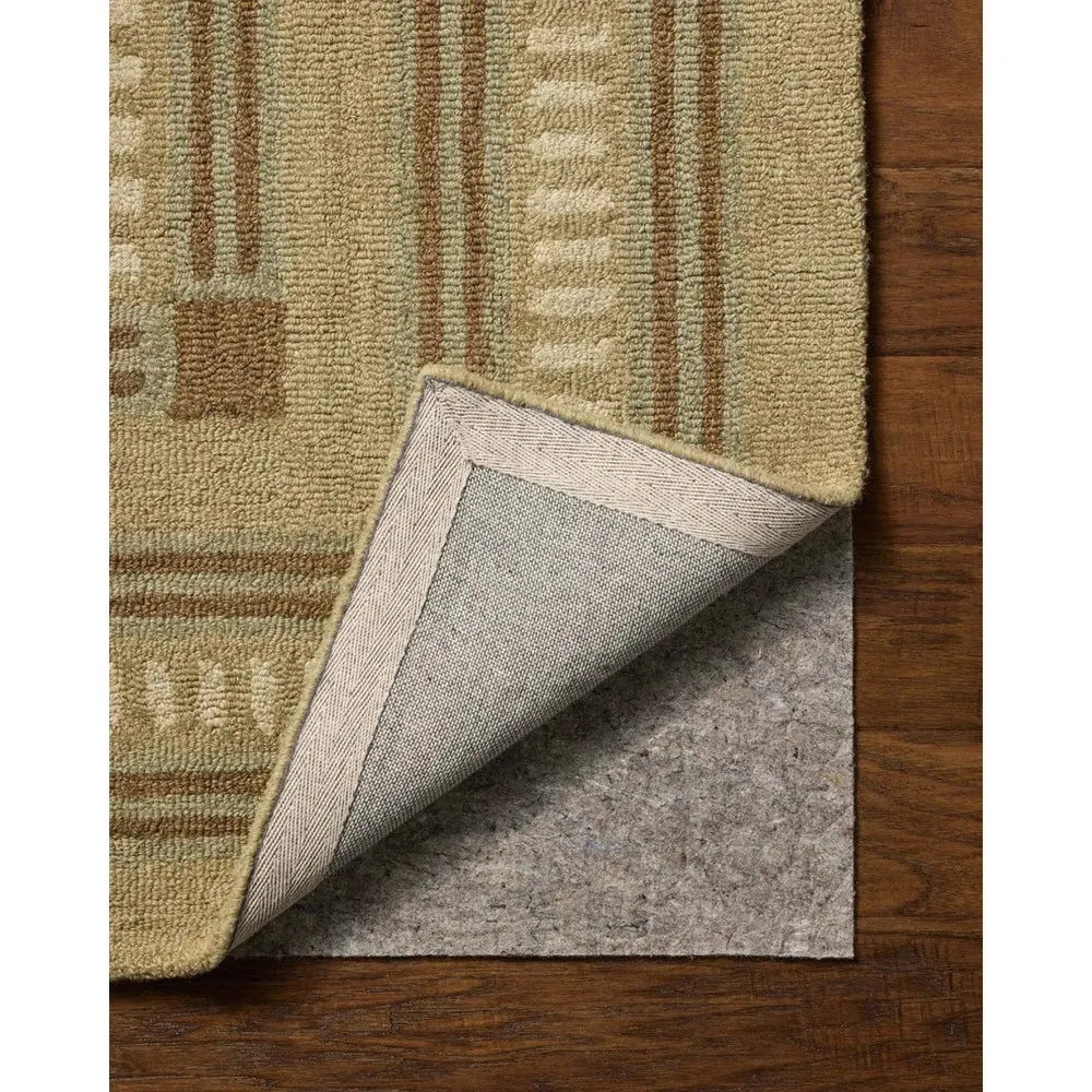 Emma Bordered Patterned Rug - Green, Wool