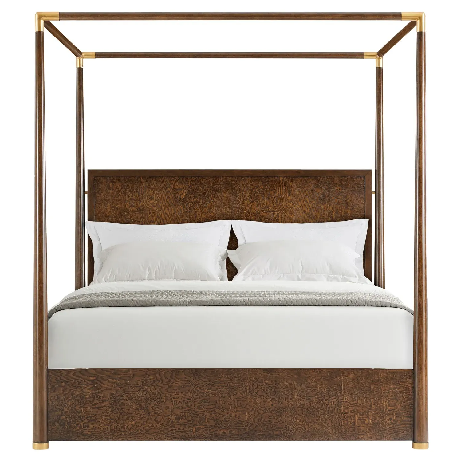 Emma King Size Canopy Bed - Brown, Wood