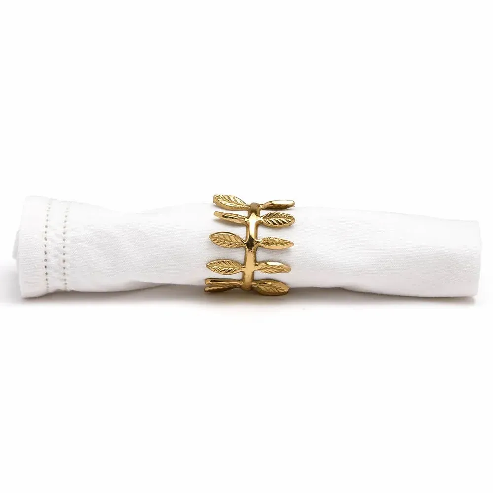Emma Napkin Ring Set of 4 - Gold, Brass