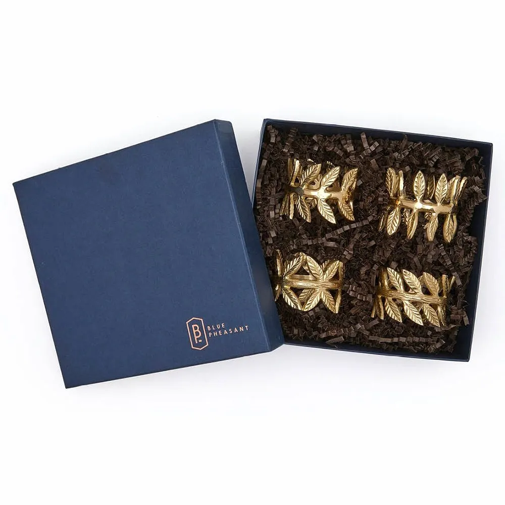 Emma Napkin Ring Set of 4 - Gold, Brass