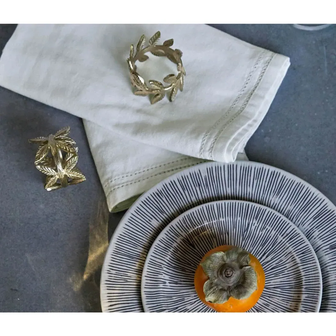 Emma Napkin Ring Set of 4 - Gold, Brass