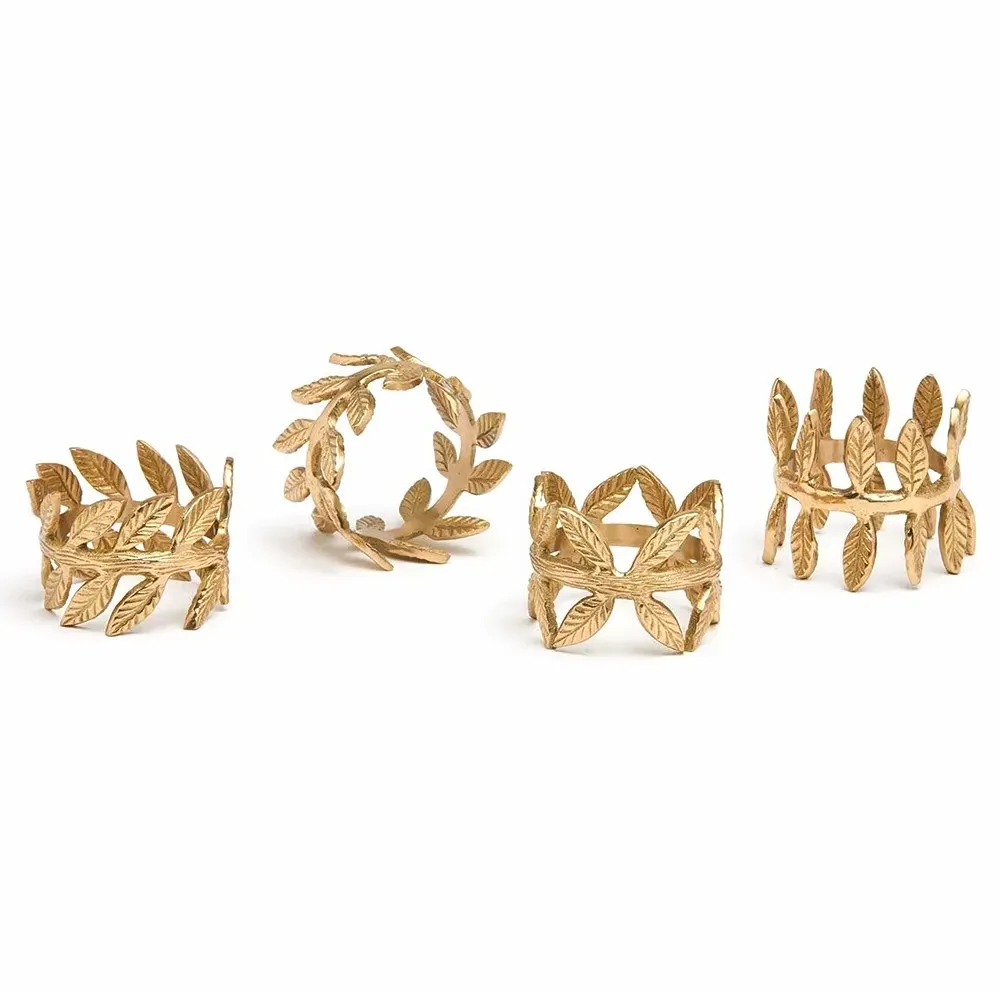 Emma Napkin Ring Set of 4 - Gold, Brass