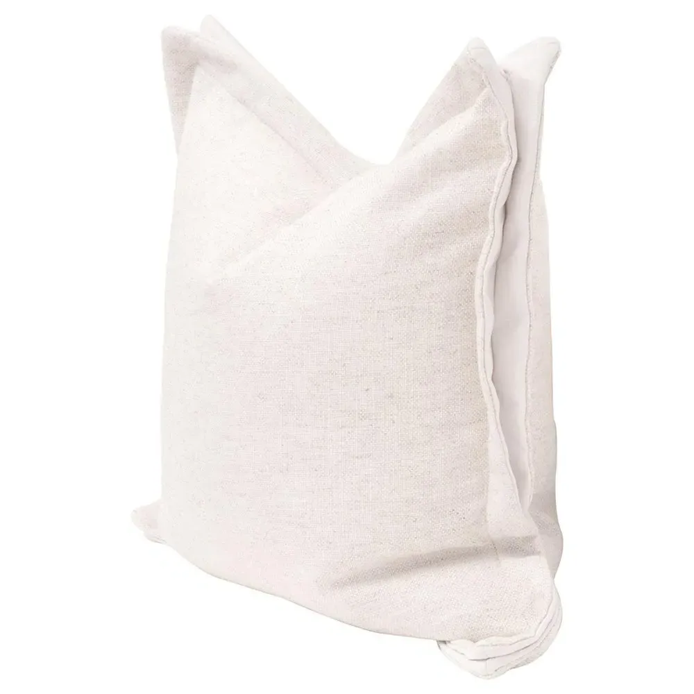 Emma Square Throw Pillows Set of 2 - Cream, Polyester