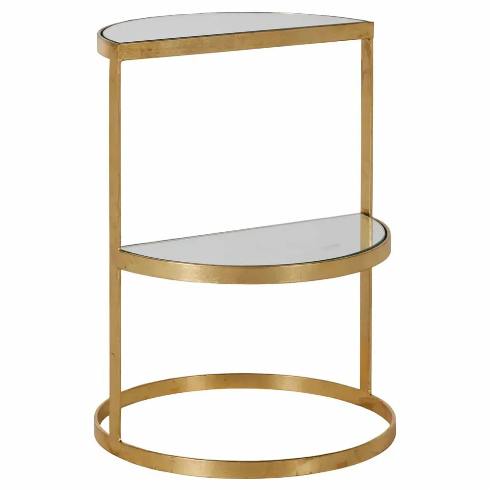 Emmanuel Round Side Table - Gold, Iron
