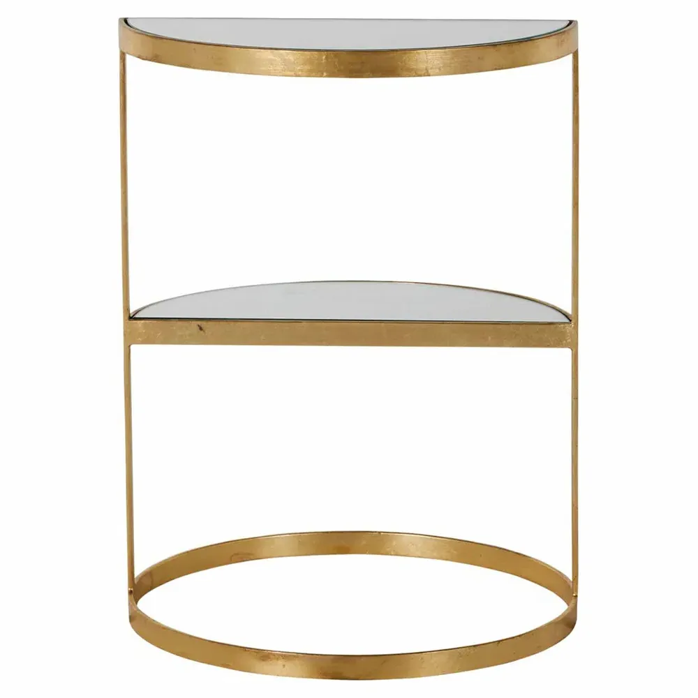 Emmanuel Round Side Table - Gold, Iron
