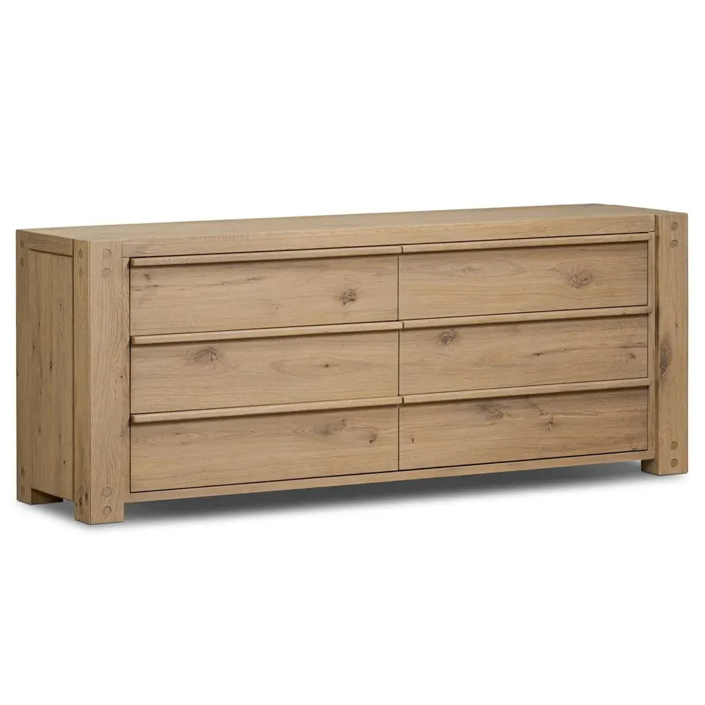 Emmer 6 Drawer Double Dresser - Brown, Oak