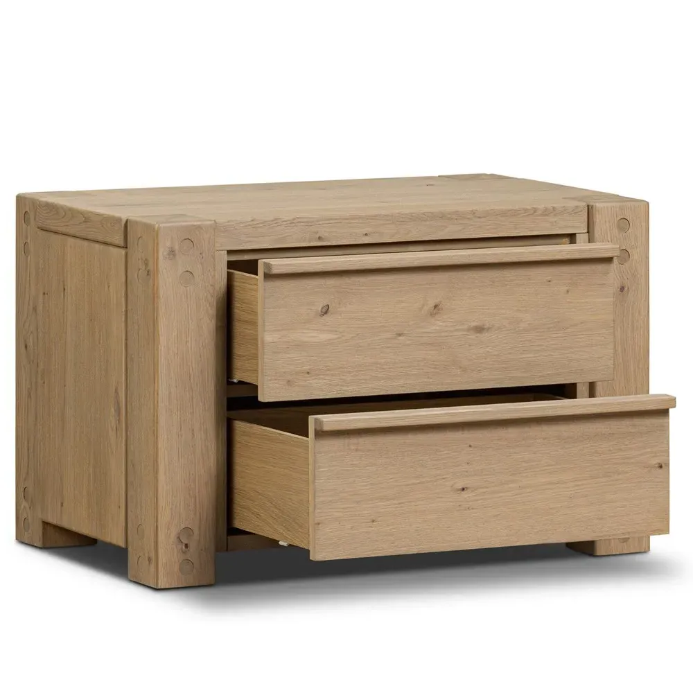 Emmer Wide Nightstand - Brown, Oak