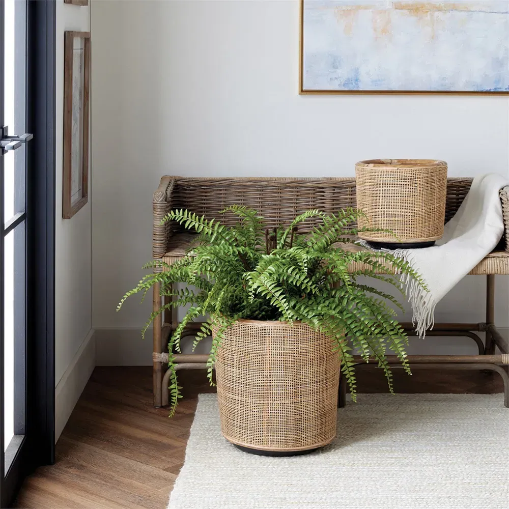 Emmett Woven Planter Set - Natural, Rattan