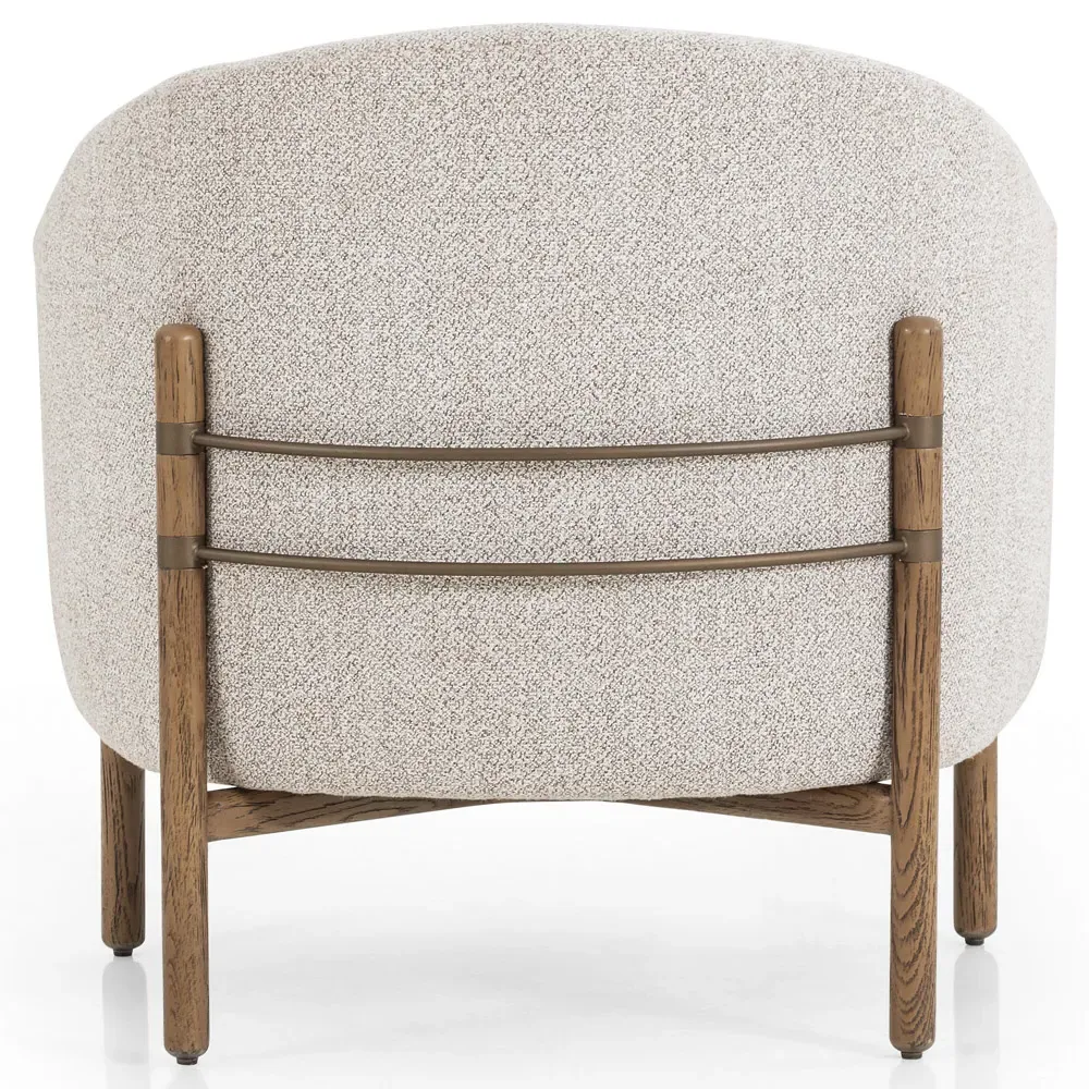Emmie Barrel Occasional Chair - Light Grey, Oak
