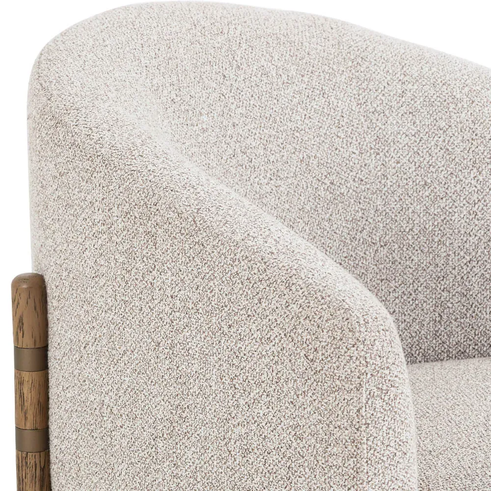 Emmie Barrel Occasional Chair - Light Grey, Oak
