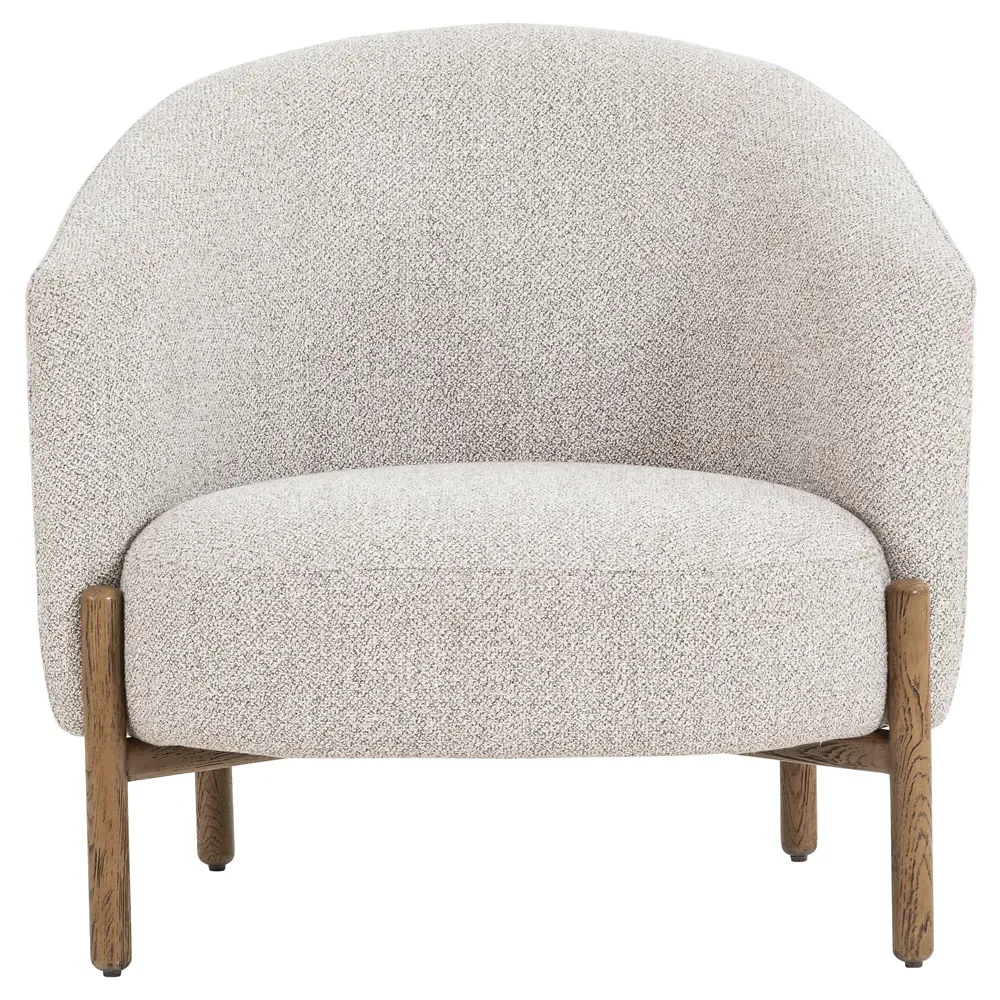 Emmie Barrel Occasional Chair - Light Grey, Oak image