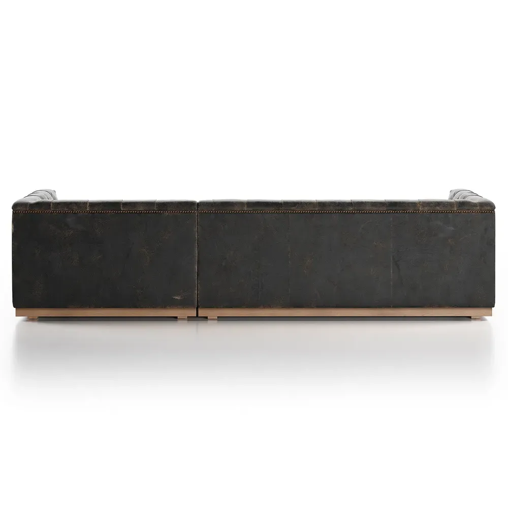 Emmy Large Left-Facing Sectional - Vintage Dark Brown, Leather