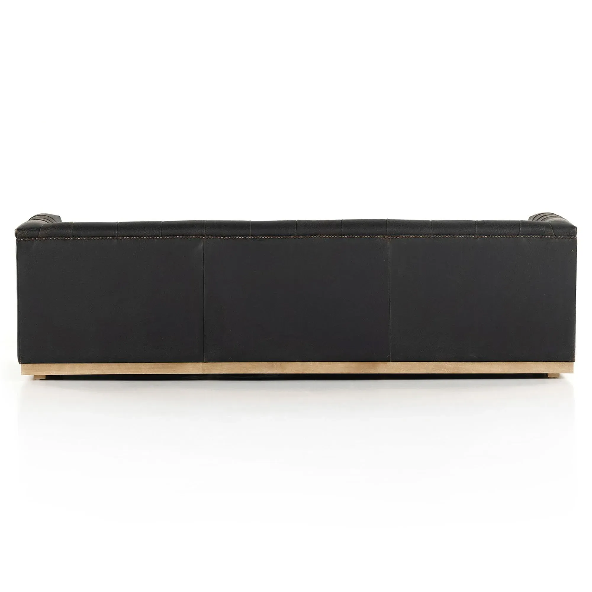 Emmy Large Tufted Nailhead Sofa - Vintage Black, Leather