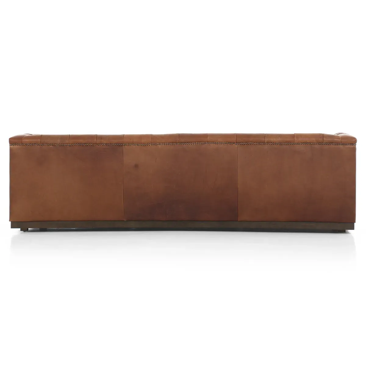 Emmy Large Tufted Nailhead Sofa - Warm Brown, Leather