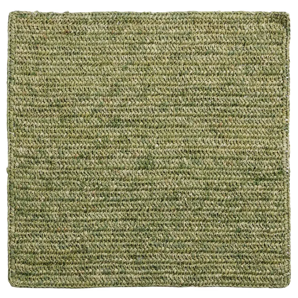 Emmy Square Placemat Set of 4 - Green, Crochet Raffia