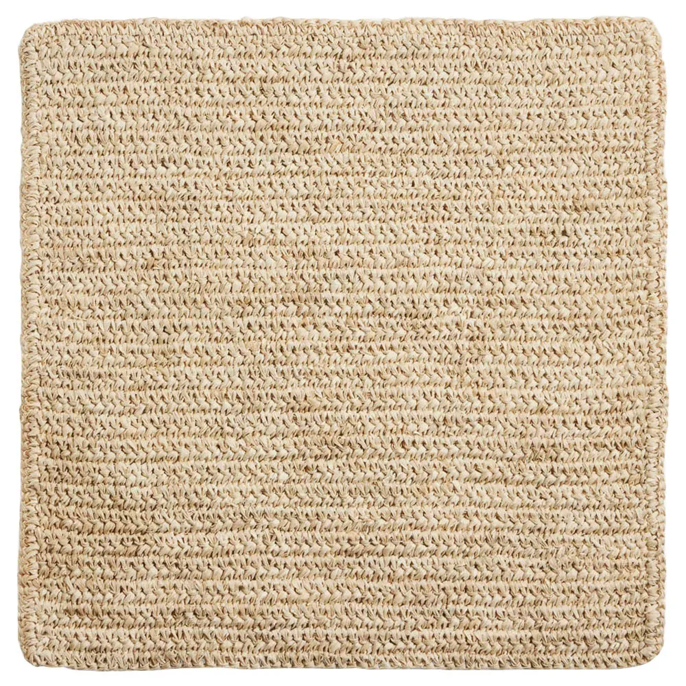 Emmy Square Placemat Set of 4 - Natural, Crochet Raffia