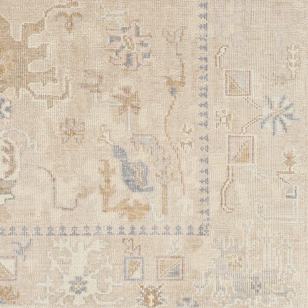 Emory Oushak Patterned Hand Knotted Rug - Beige