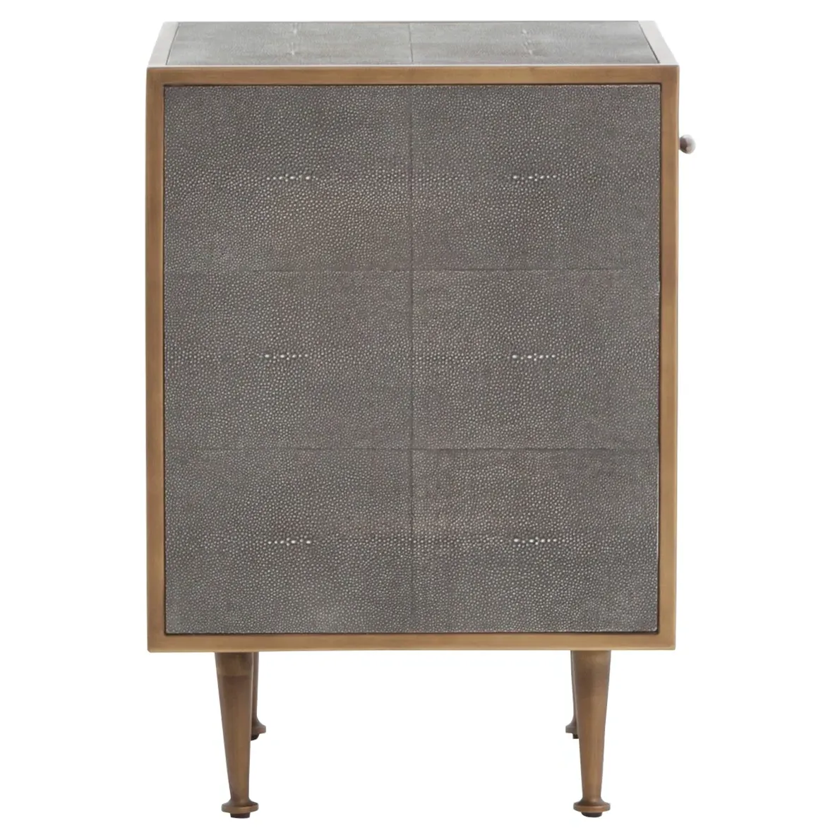 Ena Nightstand with Storage - Grey, Faux Shagreen