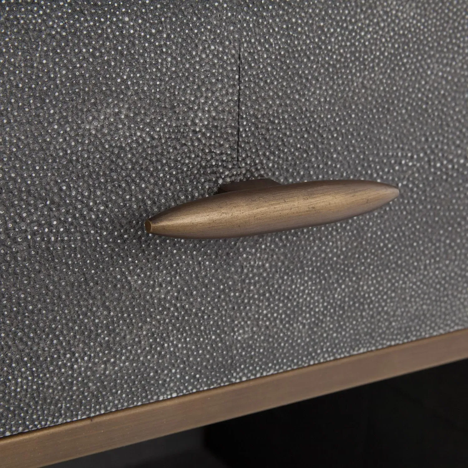 Ena Nightstand with Storage - Grey, Faux Shagreen