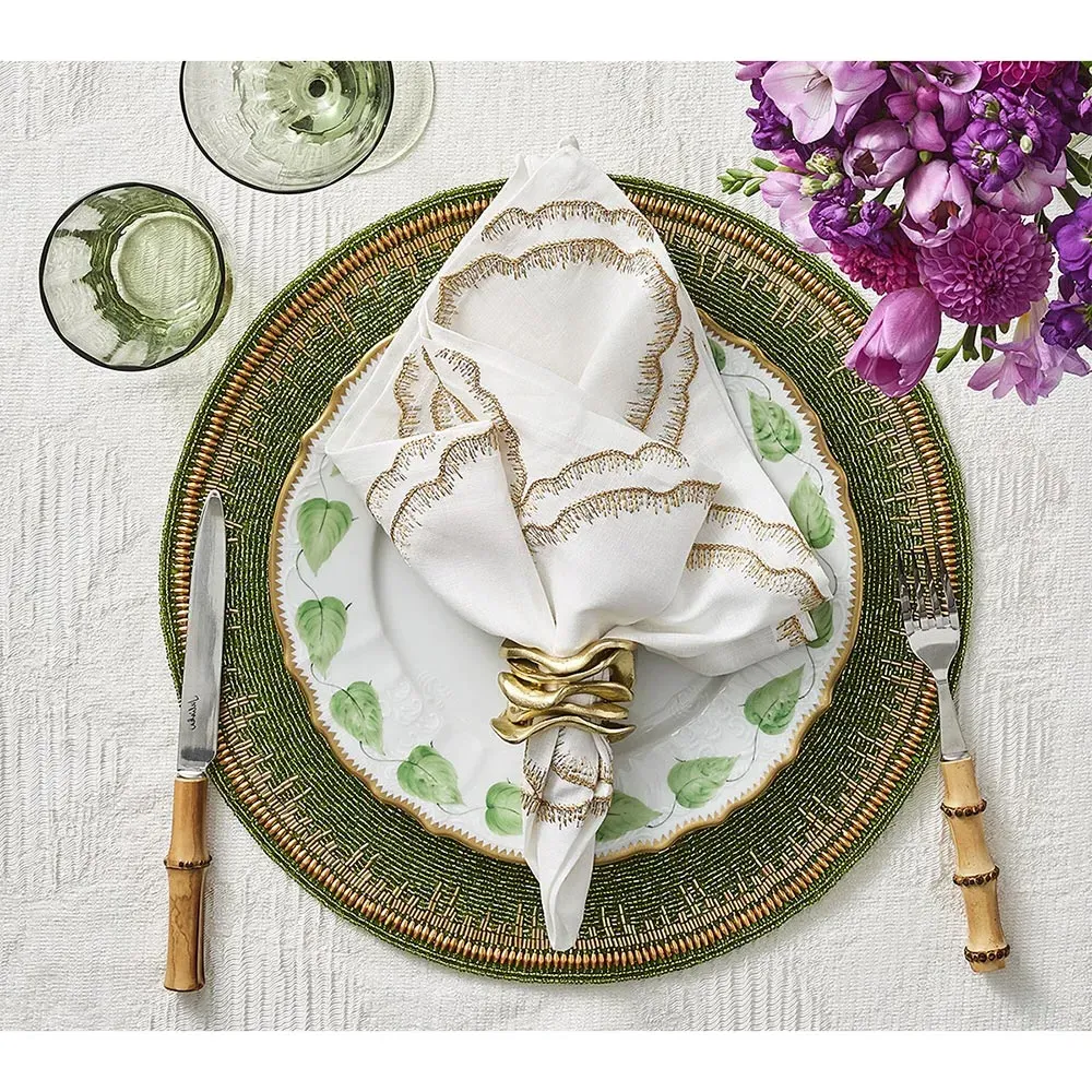 Enamor Glass Beaded Placemat Set of 4 - Green