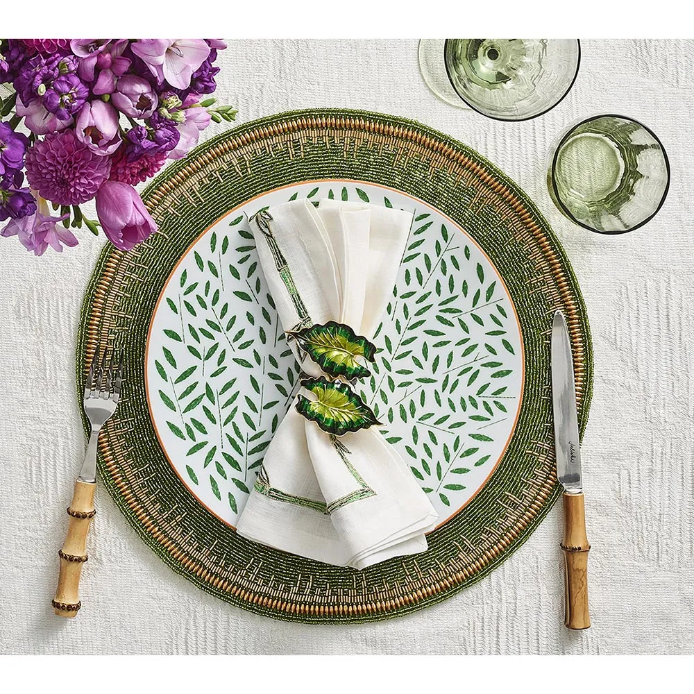 Enamor Glass Beaded Placemat Set of 4 - Green