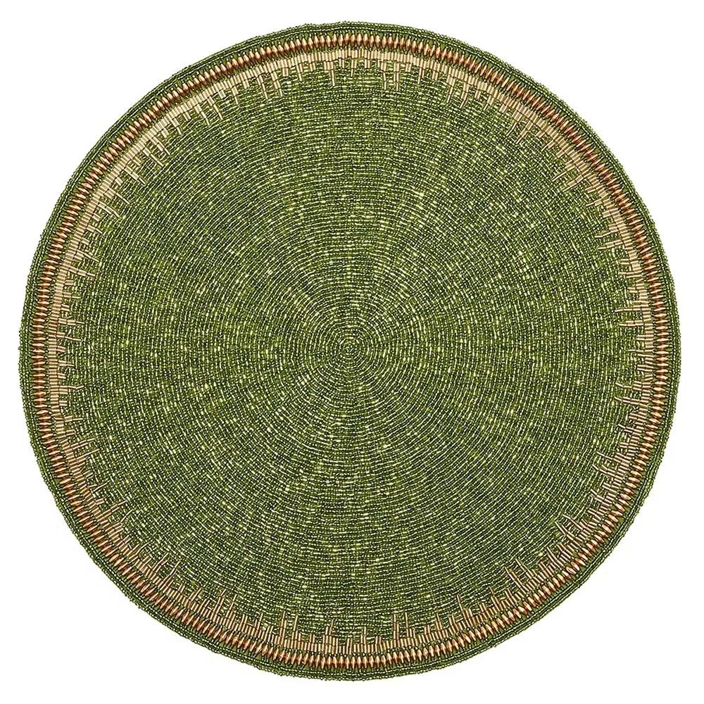 Enamor Glass Beaded Placemat Set of 4 - Green image