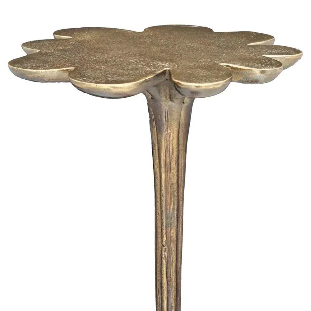 Endra Round Drink Table - Yellow-Gold, Cast Aluminum