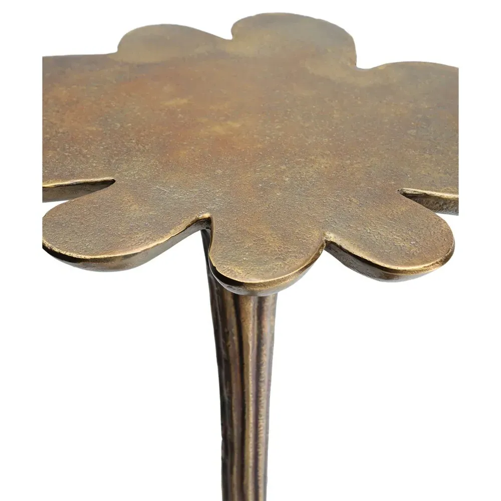 Endra Round Drink Table - Yellow-Gold, Cast Aluminum