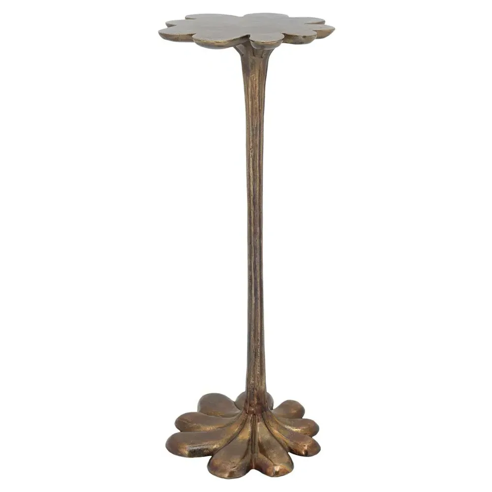 Endra Round Drink Table - Yellow-Gold, Cast Aluminum image