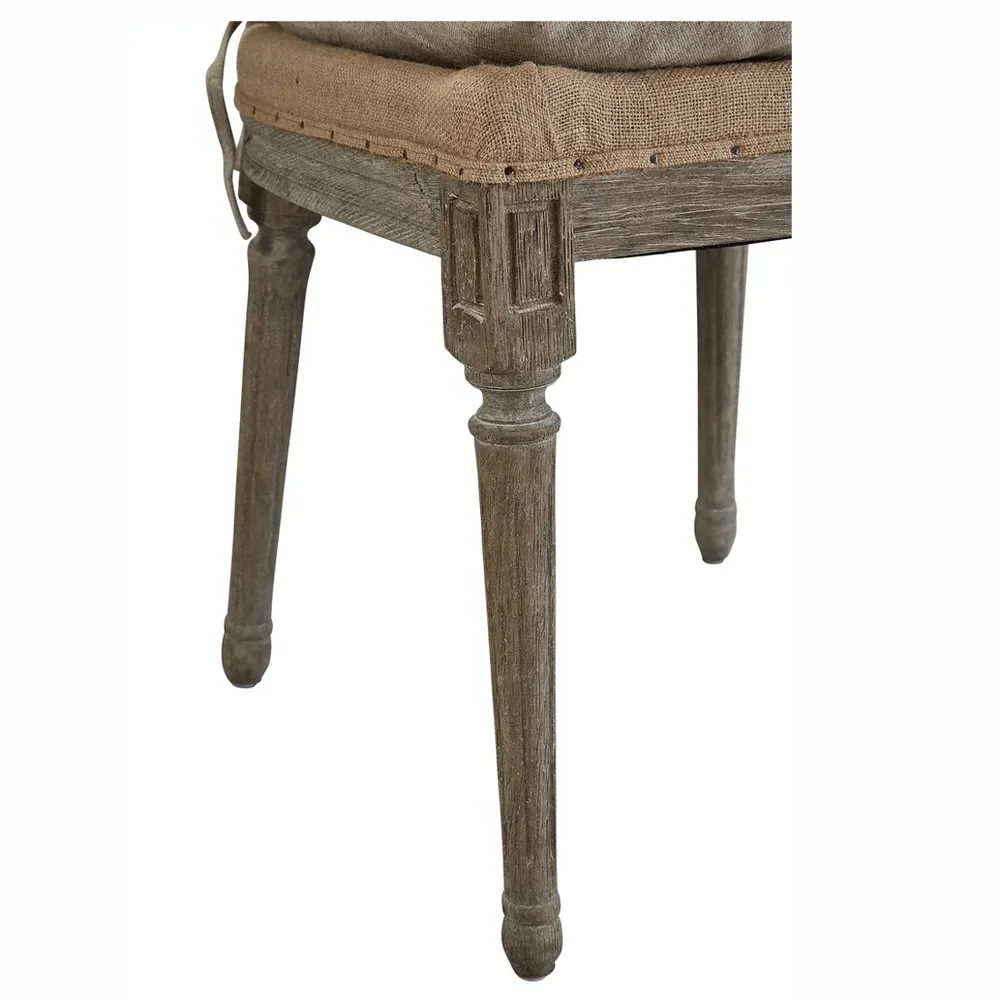 Ensley Side Chair with Nailhead Trim - Beige, Pine Wood