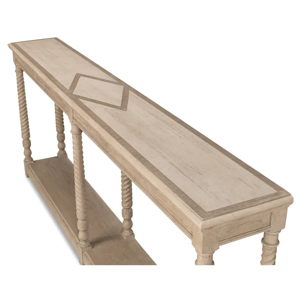 Erich Rectangular Console Table - Brown Grey, Pine