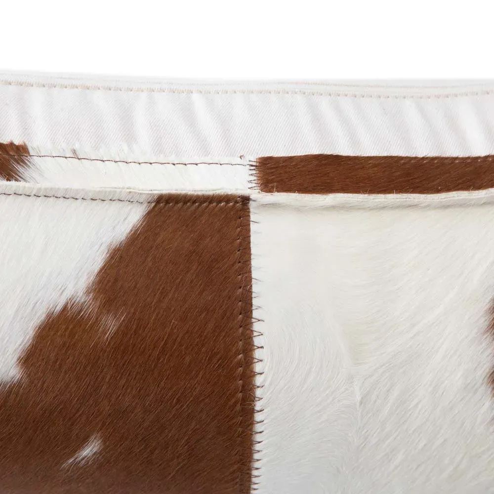 Erielle Lumbar Pillow - Brown, Fur Hide