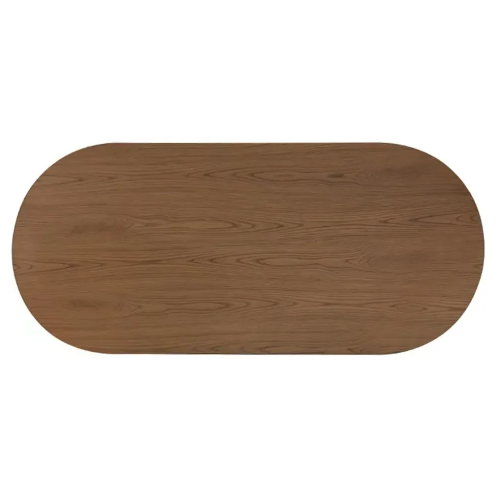 Erika Fluted Oval Dining Table - Brown, Oak