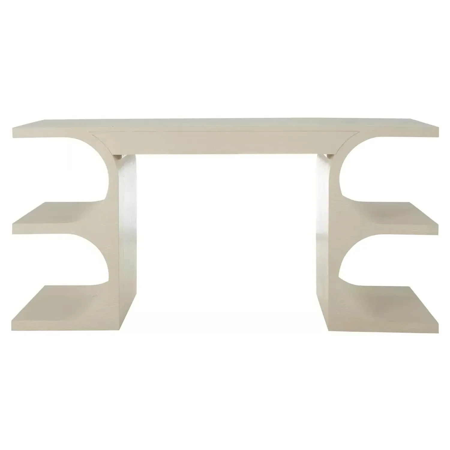 Erin Desk with Shelves - Cerused White, Oak