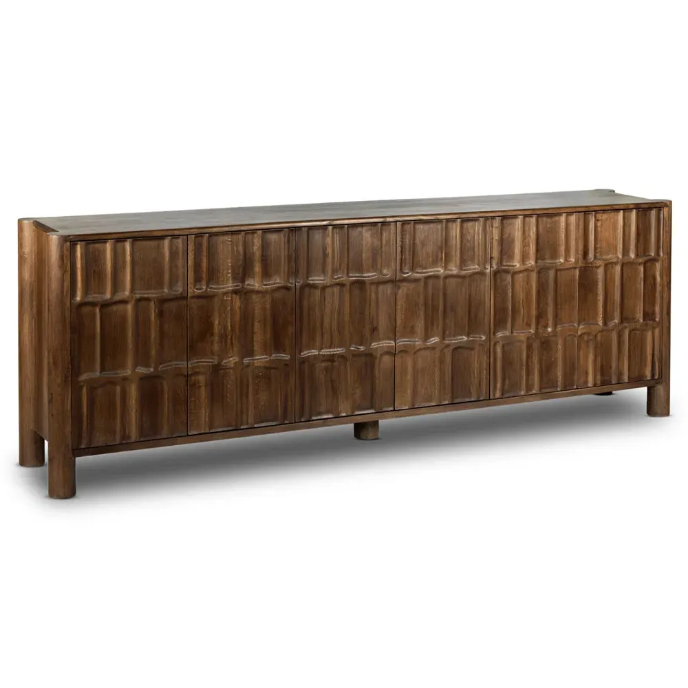 Erin Media Console - Brown, Oak