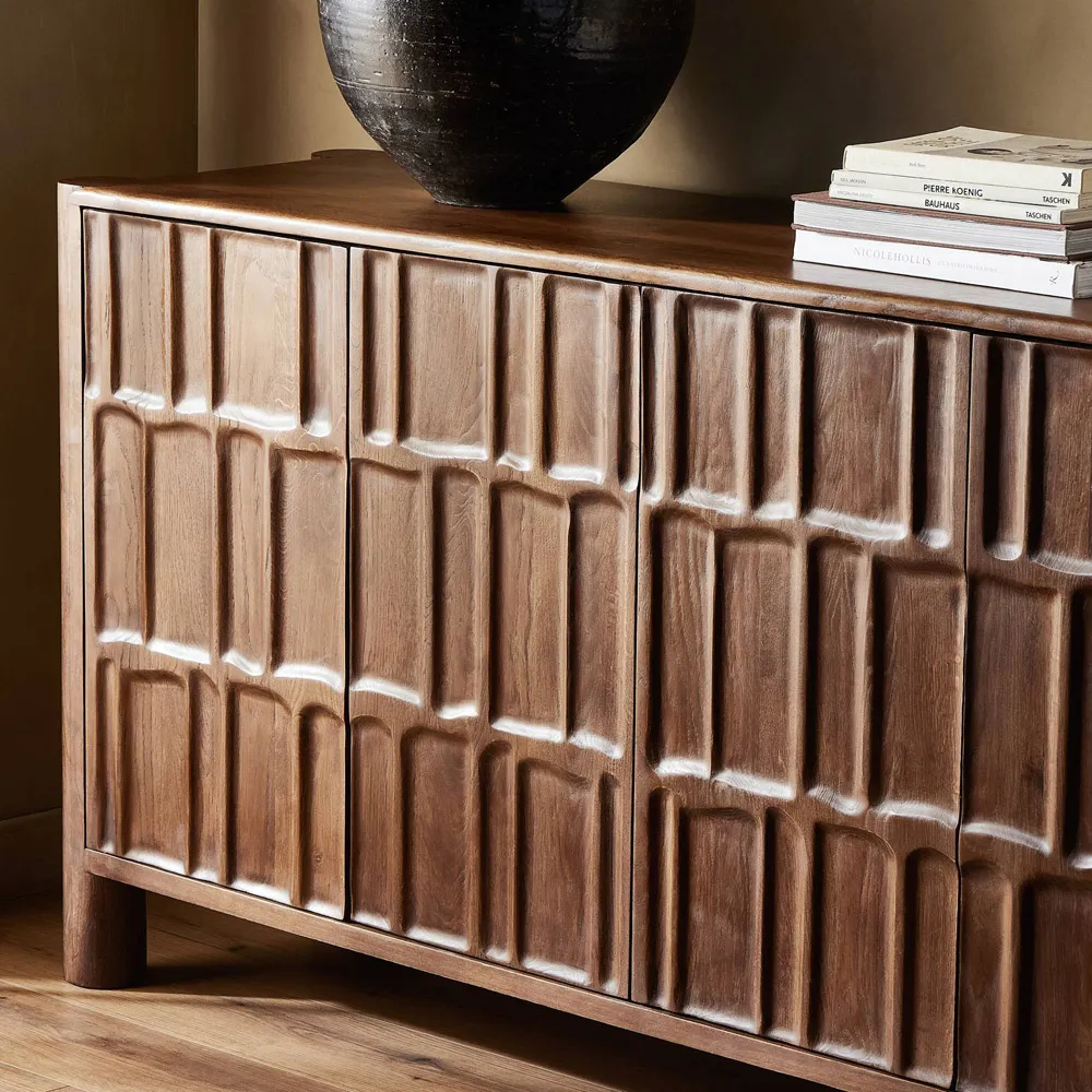Erin Media Console - Brown, Oak