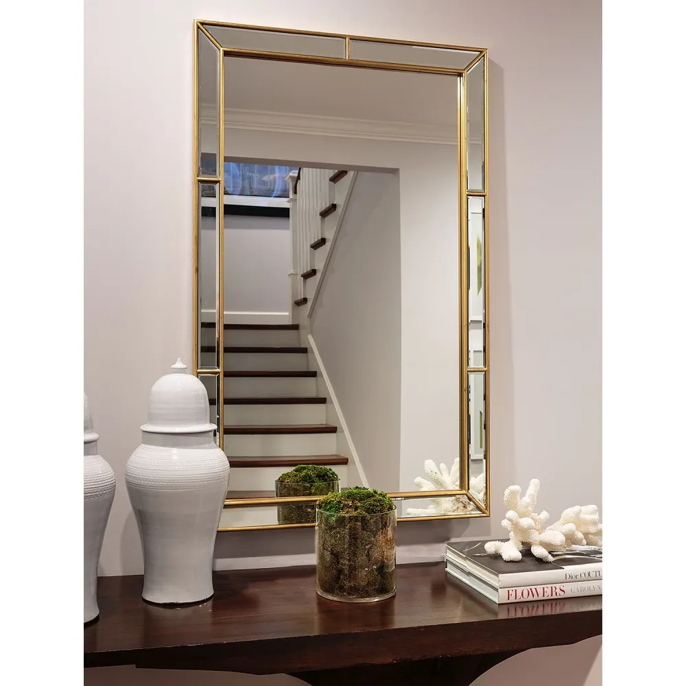 Erin Rectangular Wall Mirror - Gold