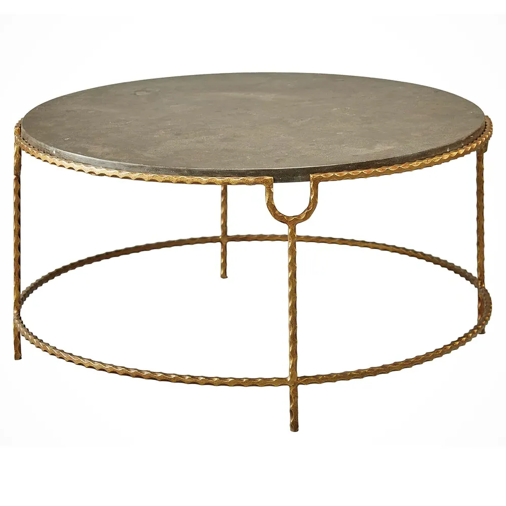 Eriss Round Coffee Table - Grey, Stone