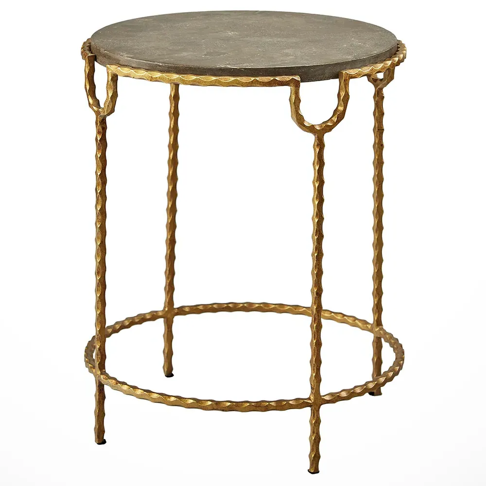 Eriss Round End Table - Grey, Stone image