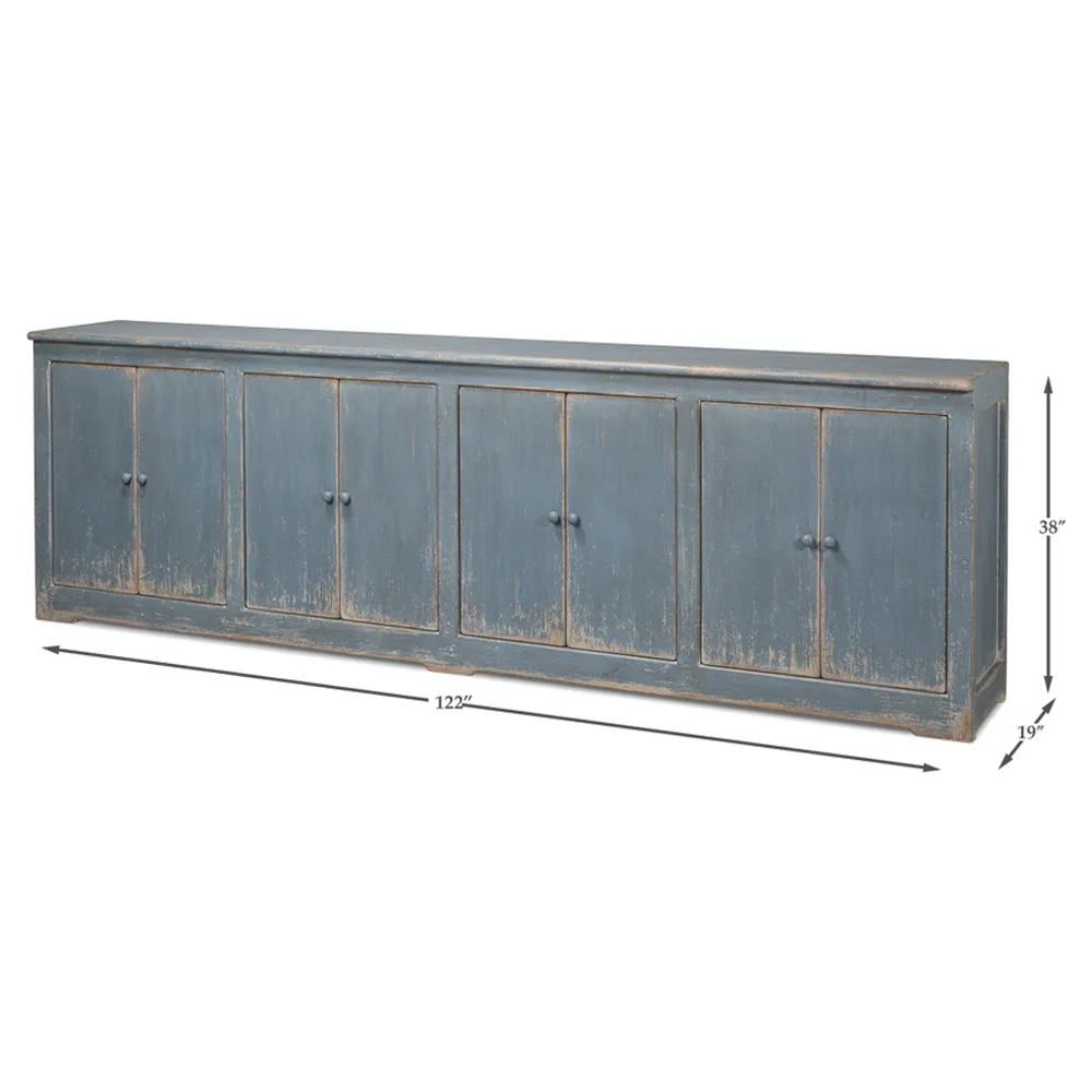 Errol Sideboard - Distressed Blue, Reclaimed Pine