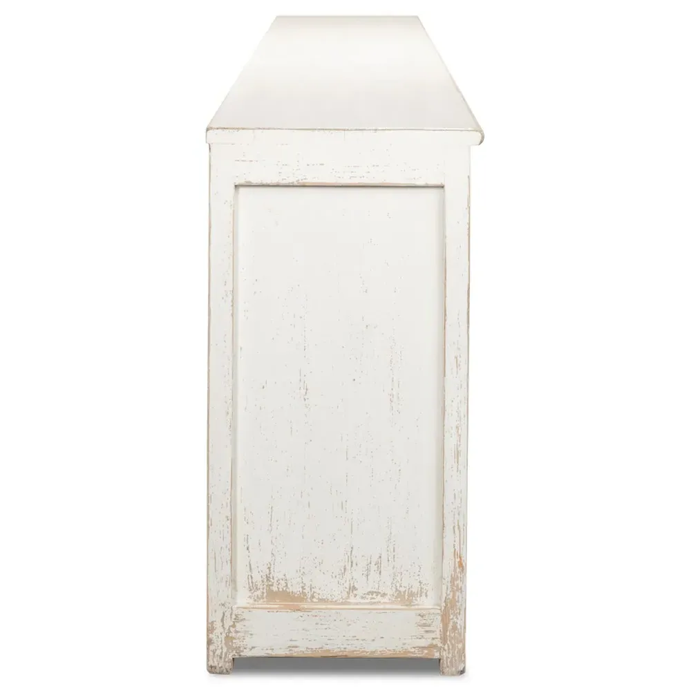 Errol Sideboard - Distressed White, Pine Wood